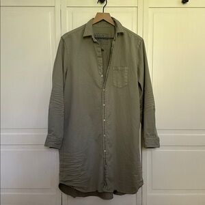 Frank & Eileen Mary Dress distressed  Midi size L Army Green